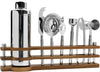 Mikasa Bliss Bar Tool Set with Wooden Stand, 8 Piece, Stainless Steel