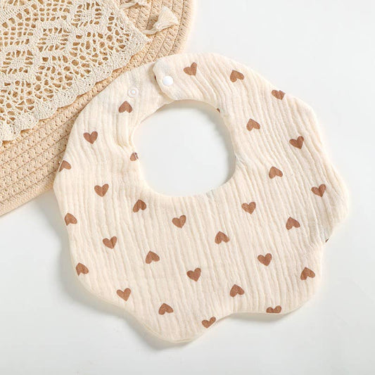 Organic Cotton Baby Heart Bibs
