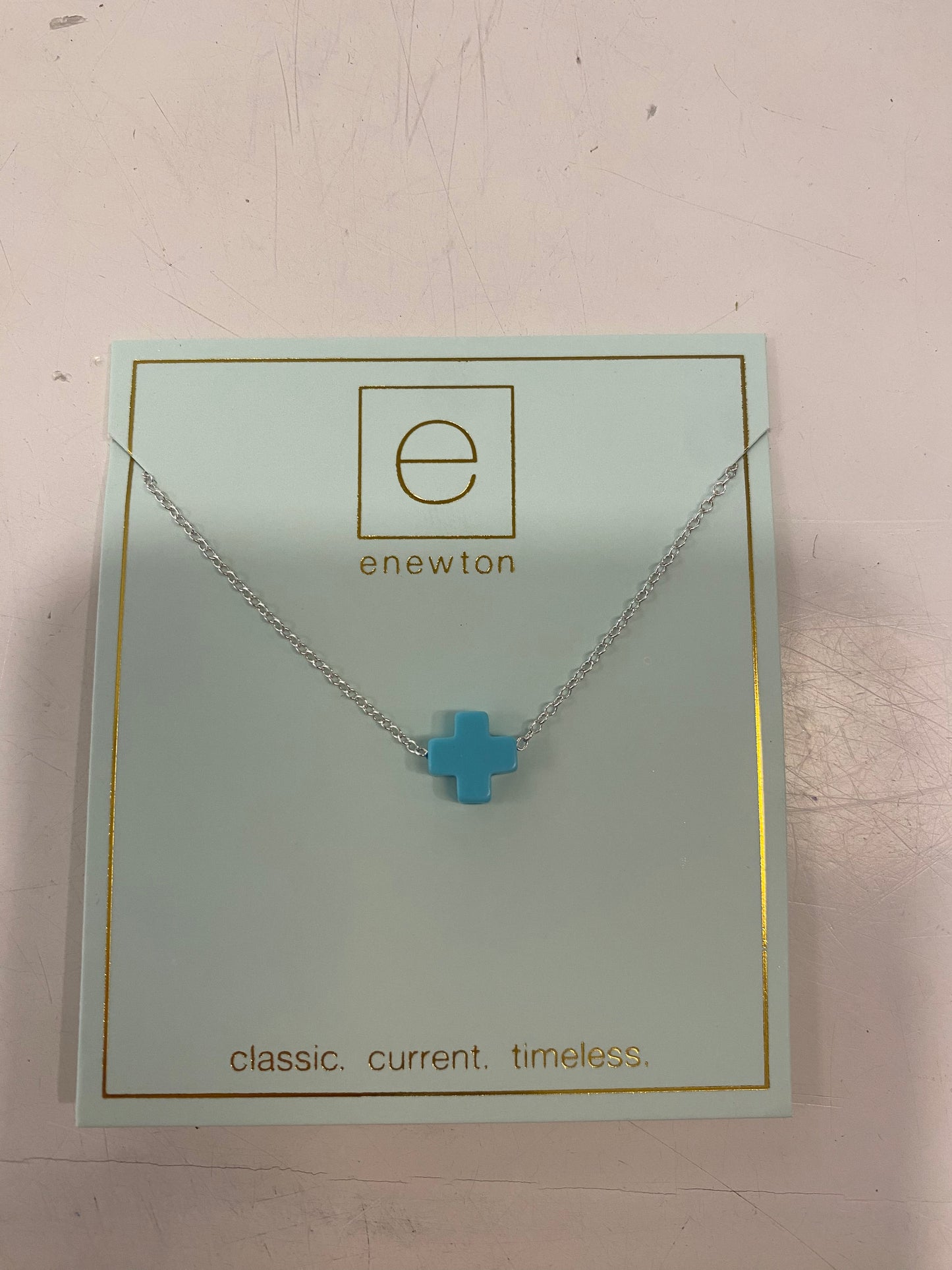 16” Signature Cross Sterling Necklace | Turquoise