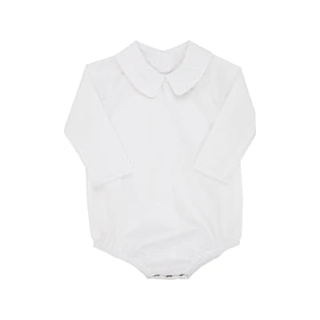 L/S - Peter Pan Collar Shirt-Onesie-Broadcloth - Worth Avenue White