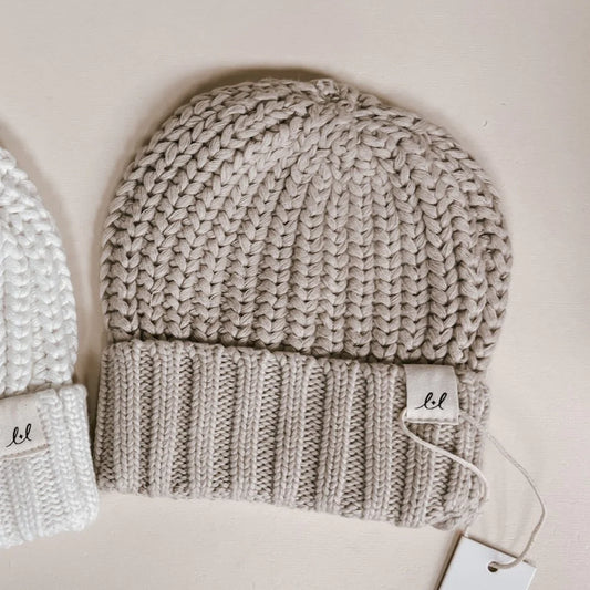 Chunky Knit Beanie - Beige