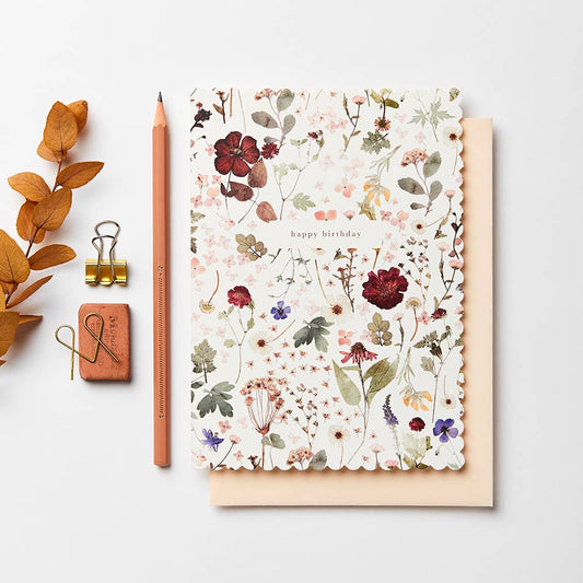 L&L Pressed Floral Card | Happy Birthday