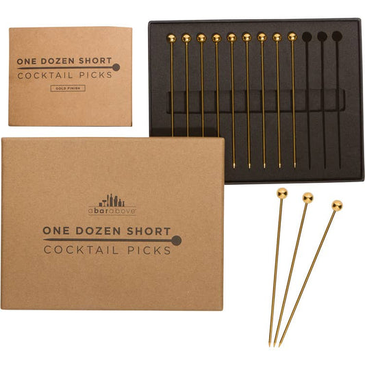 Cocktail Picks (12pc Short) | Gold