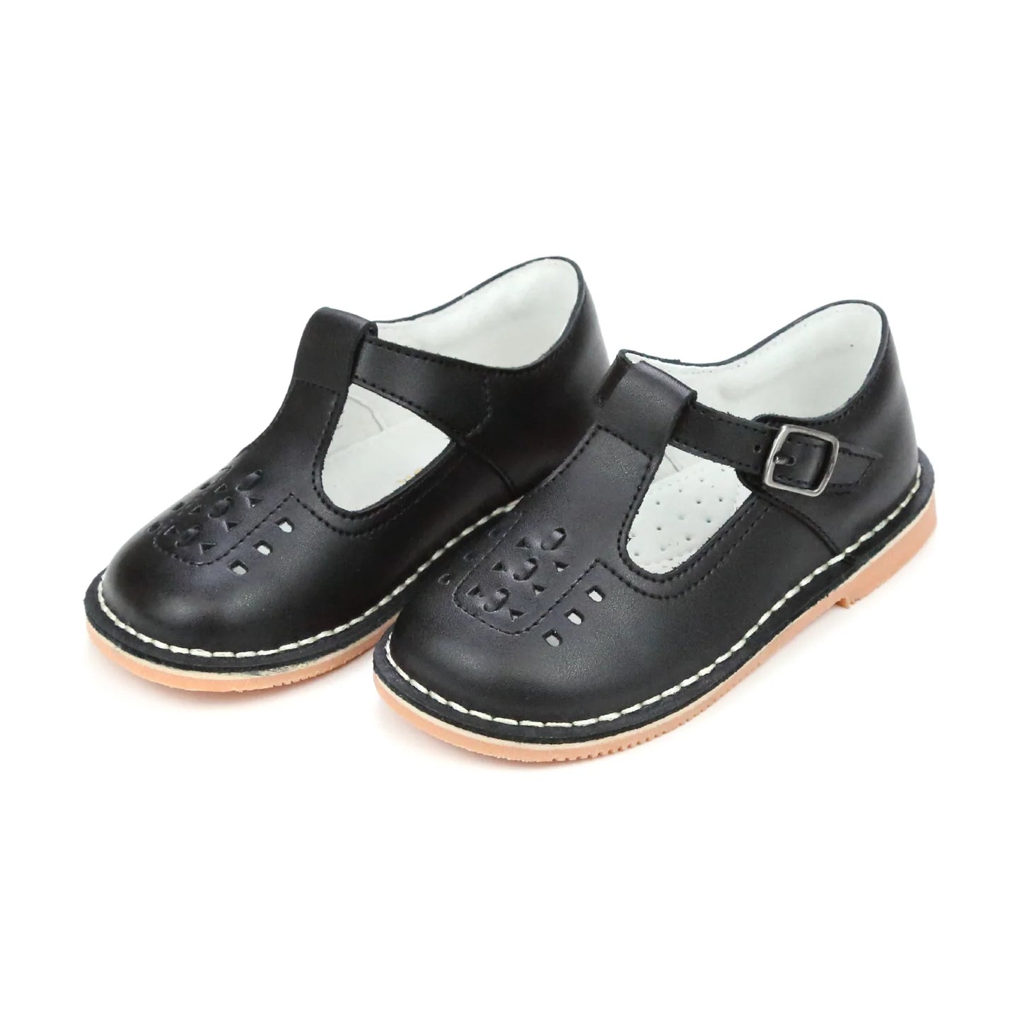 Kaia T-strap Woven Front  MJ | Black