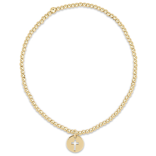 classic gold 2mm bead bracelet | blessed small gold charm