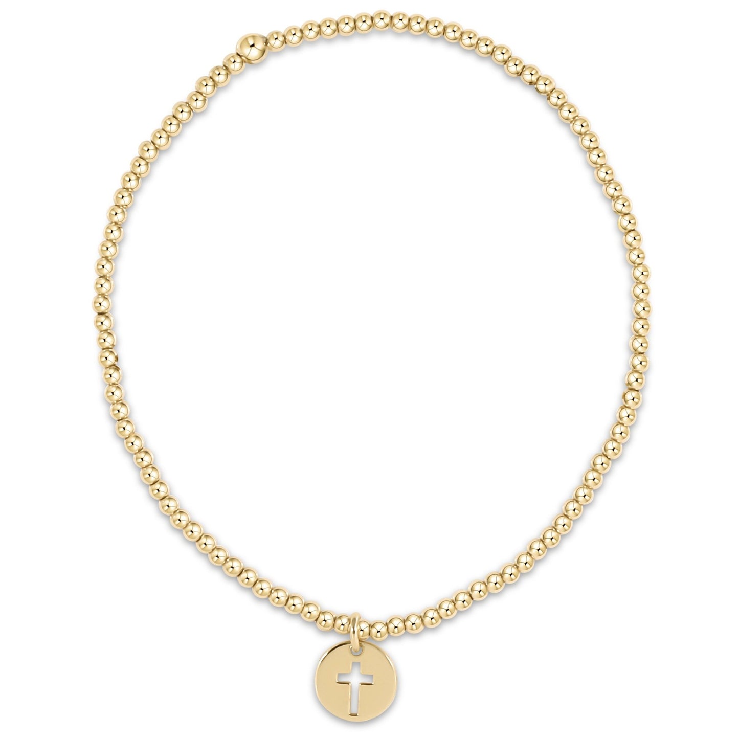 classic gold 2mm bead bracelet | blessed small gold charm