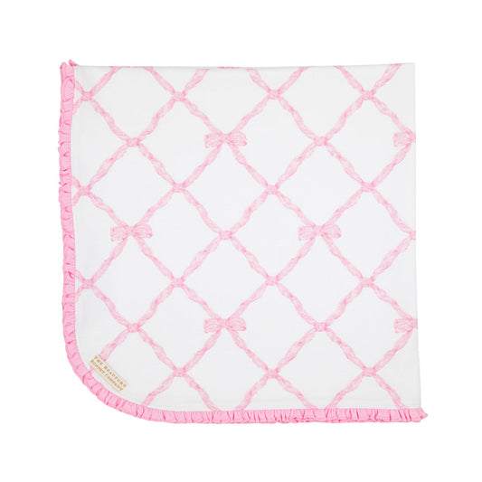 Baby Buggy Blanket - Meade Bow w/ Pier Party Pink