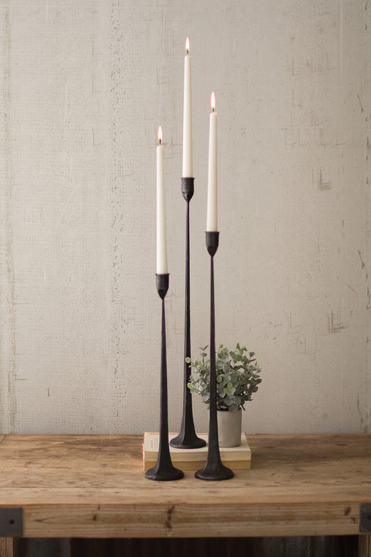 Tall Cast Iron Taper Candle Holder | L