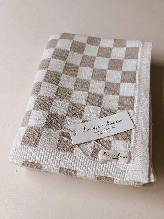 Checkered Jacquard Baby Blanket