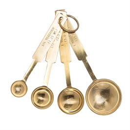 Set of 4 Gold Stainless Steel Measuring Spoons