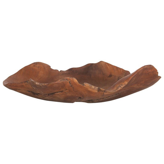 Hand-Carved Teak Wood Sculpted Bowl