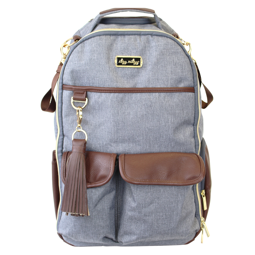 Handsome Heather Gray Boss Backpack Diaper Bag
