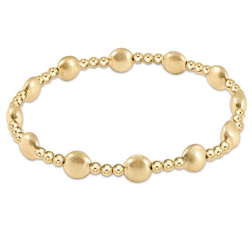 Honesty Gold Sincerity Pattern 6mm Bead Bracelet