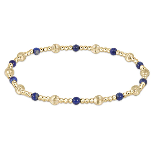 Dignity Sincerity Pattern 4mm Bead Bracelet | Lapis