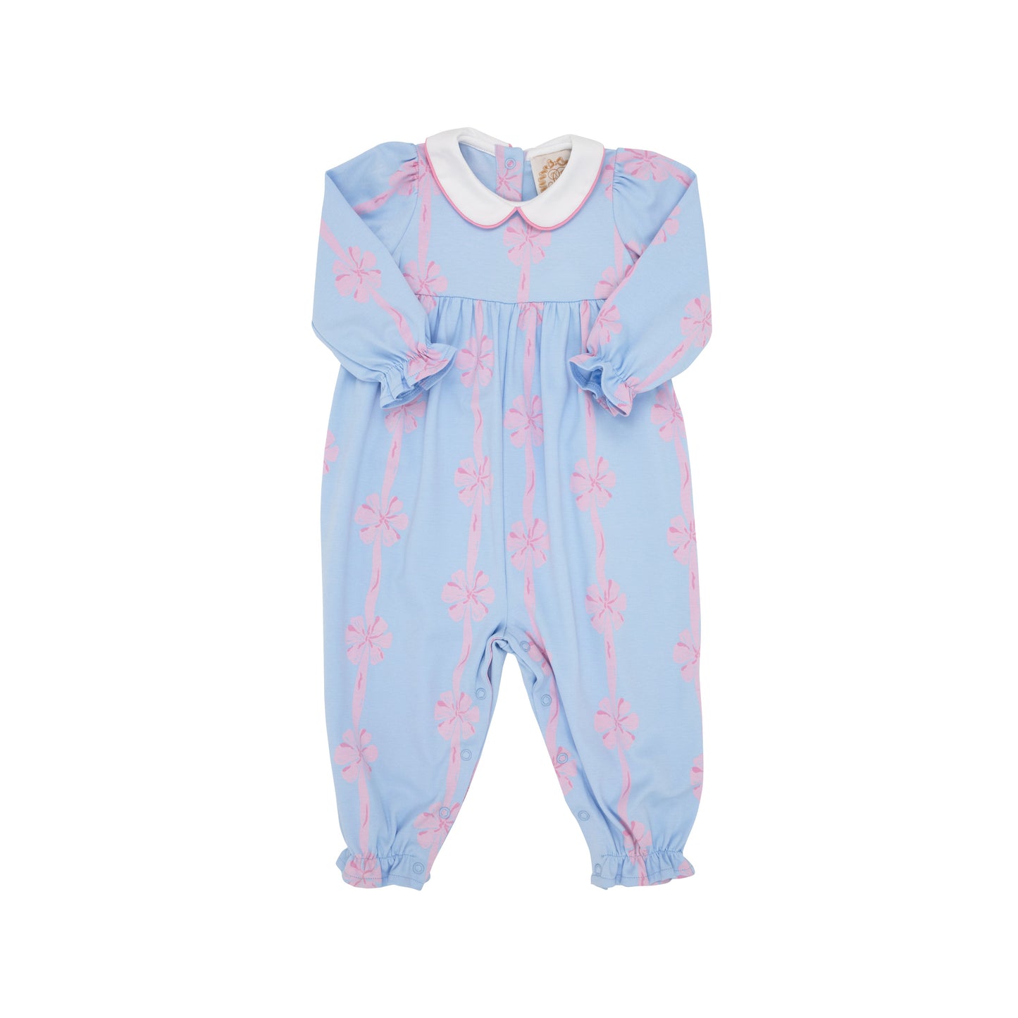 Long Sleeve Britt Romper - No Bow No Go/Hampton Hot Pink