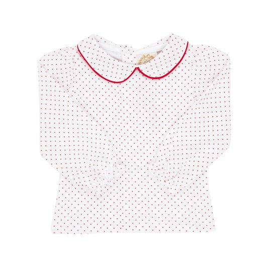 Maude’s Peter Pan Collar Shirt - Richmond Red Microdot/Richmond Red