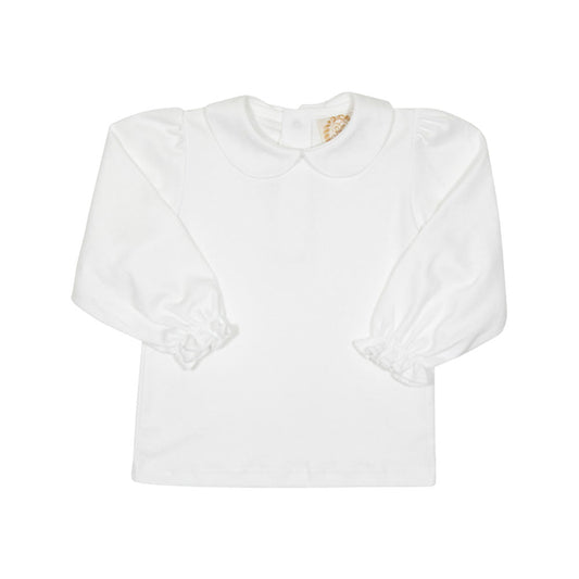 Maude’s Peter Pan Collar Shirt | LS Pima | Worth Avenue White
