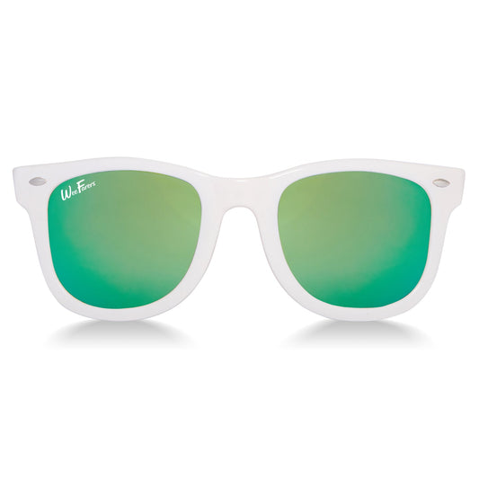 Polarized WeeFarers Sunglasses - White/Sea Green