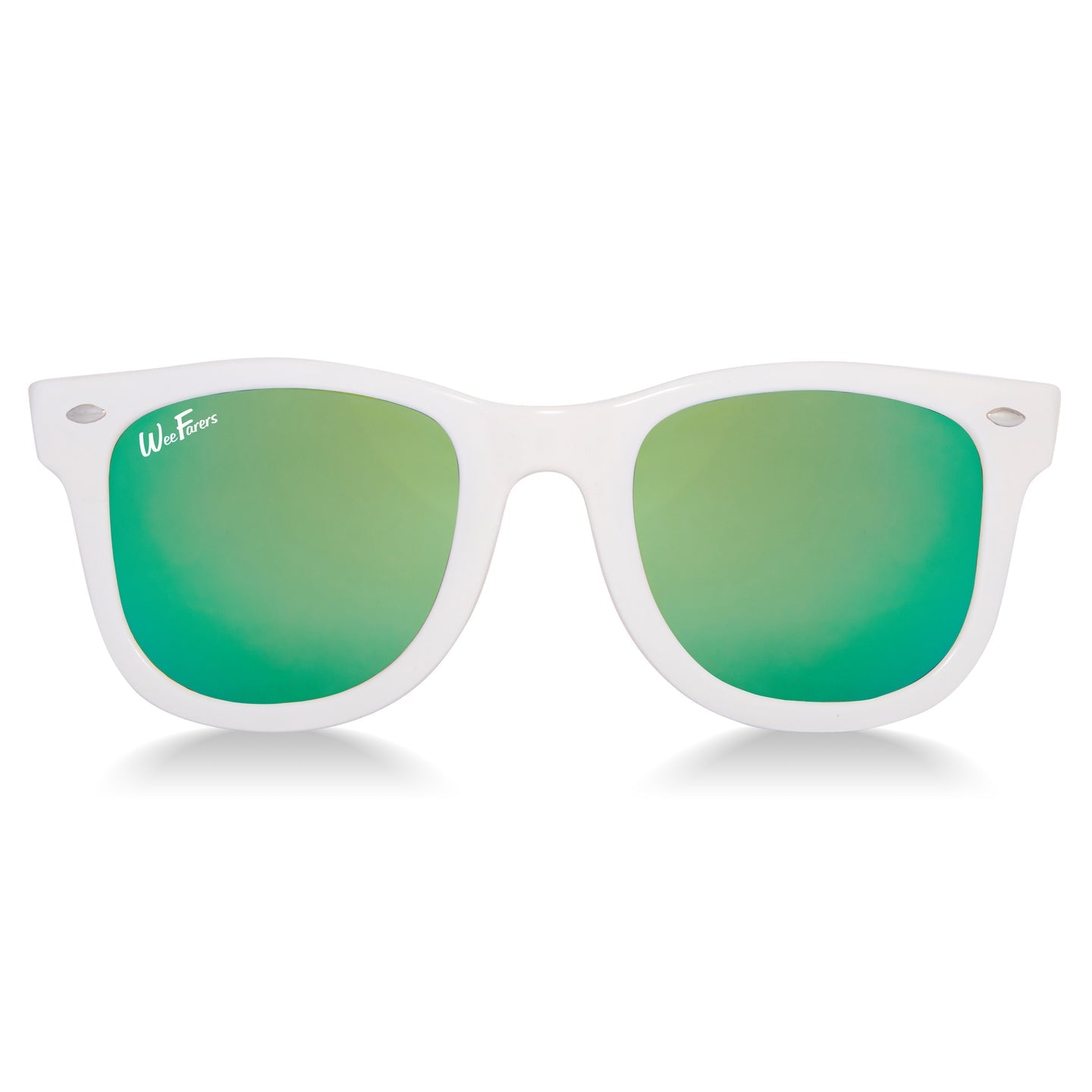 Polarized WeeFarers Sunglasses - White/Sea Green