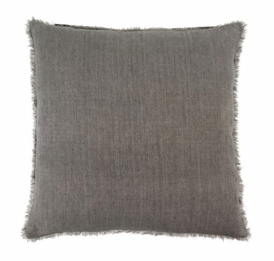 Lina Linen Pillow, 24x24 - Warm Grey