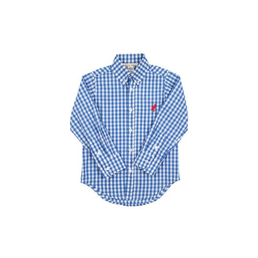 Dean’s List Dress Shirt - Rockefeller Royal Mini Gingham/Worth Ave. White