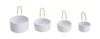 White Enameled/Gold Handle Measuring Cups