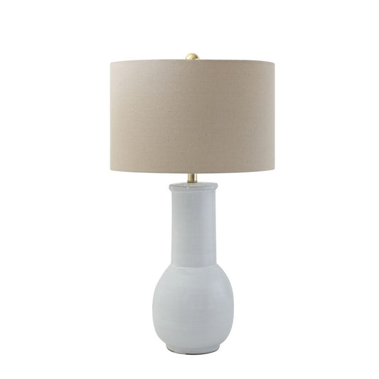 30" White Terracotta Table Lamp