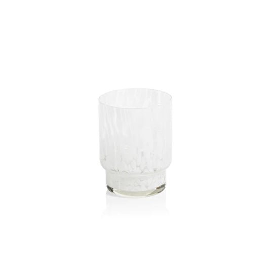 Amalfi Tortoise Glassware - White -Tumbler (3.25 in x 4.25 in)