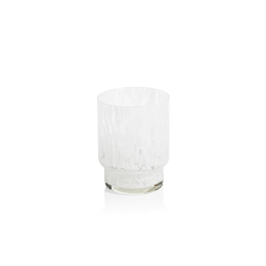 Amalfi Tortoise Glassware - White -Tumbler (3.25 in x 4.25 in)
