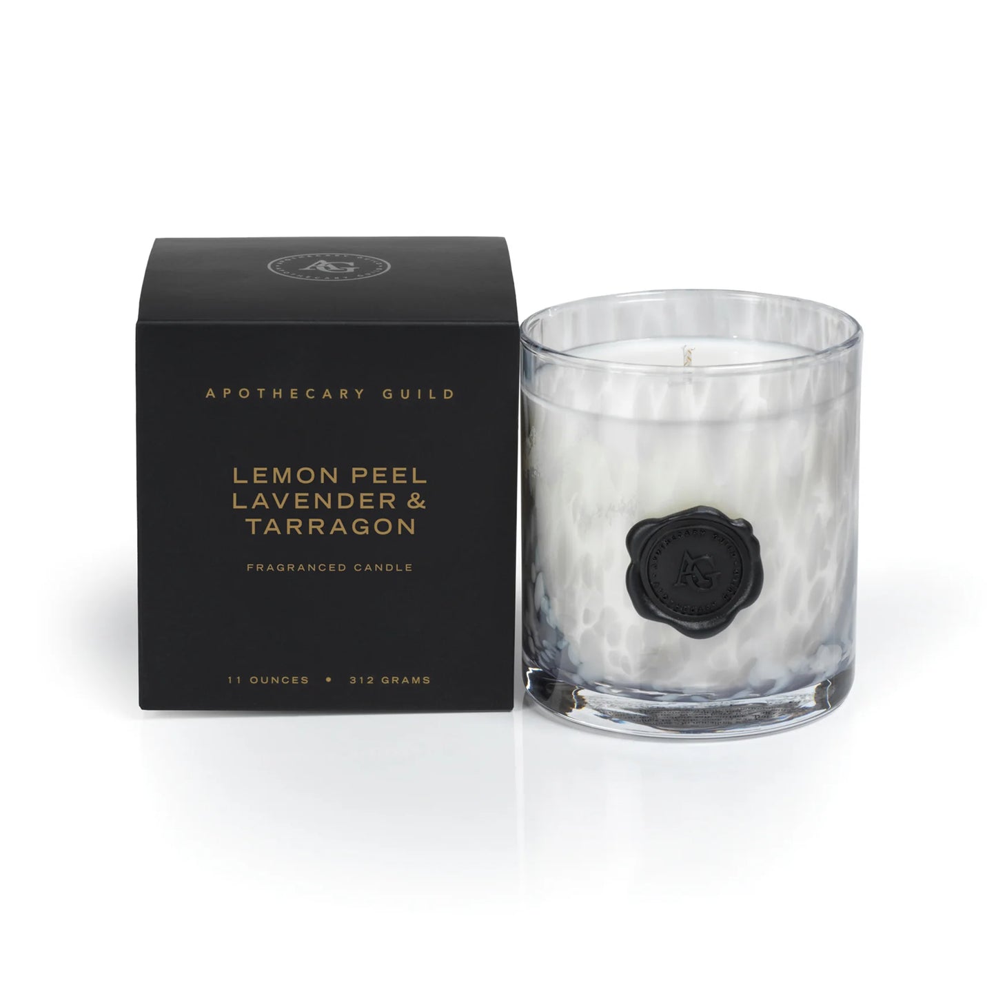 Apothecary Guild Opal Glass Candle Jar in Gift Box | Lemon Peel, Lavender, & Tarragon