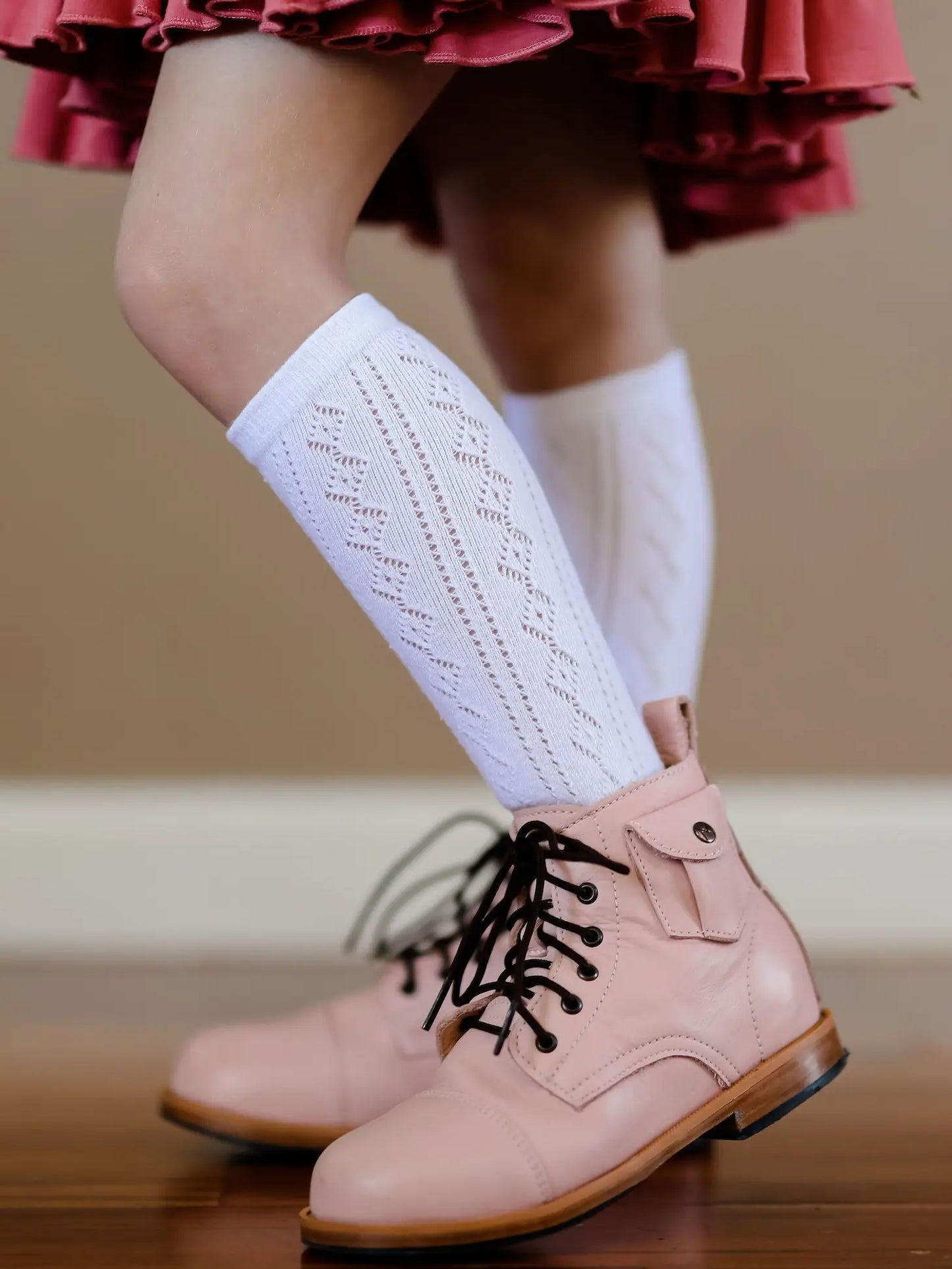 White Fancy Knee High Socks