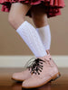 White Fancy Knee High Socks