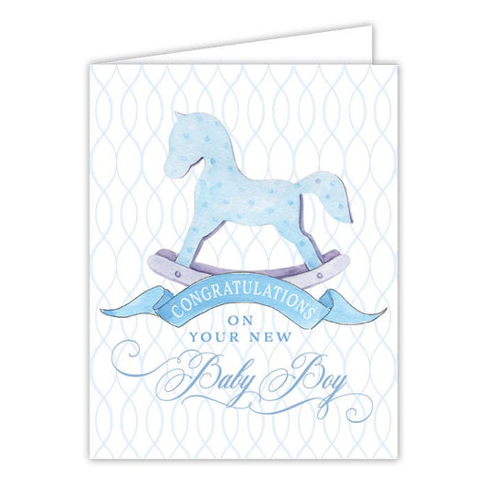 Congratulations On Your New Baby Boy Horse Greeting Card