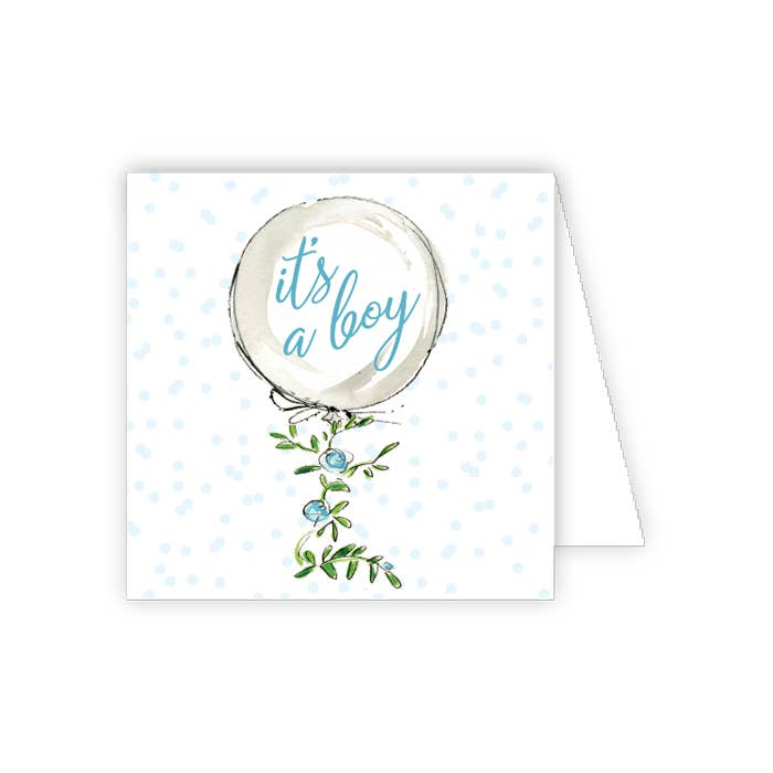Its A Boy Welcome Little One Balloon Enclosure Card