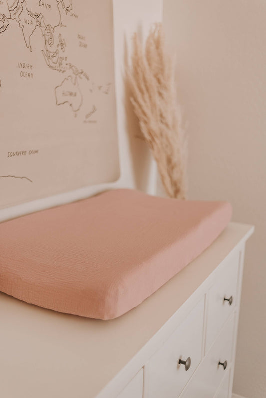 Gauze Changing Pad Cover - Mauve