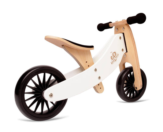 Tiny Tot Plus 2-in-1 Wooden Balance Bike & Tricycle | White