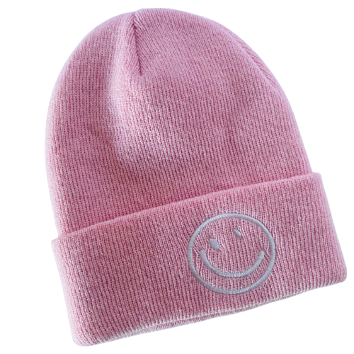 Kids Happy Beanie - Pink