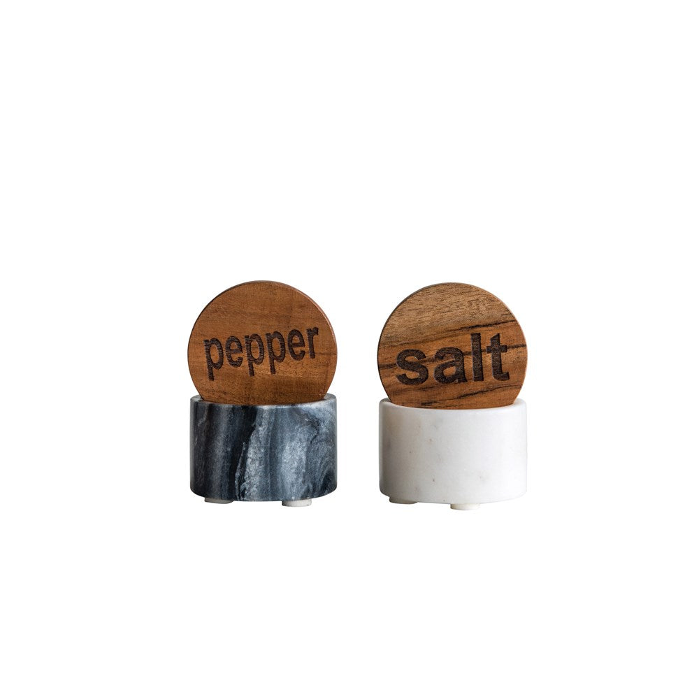 Set of Marble Salt & Pepper Pots (Set of 2)