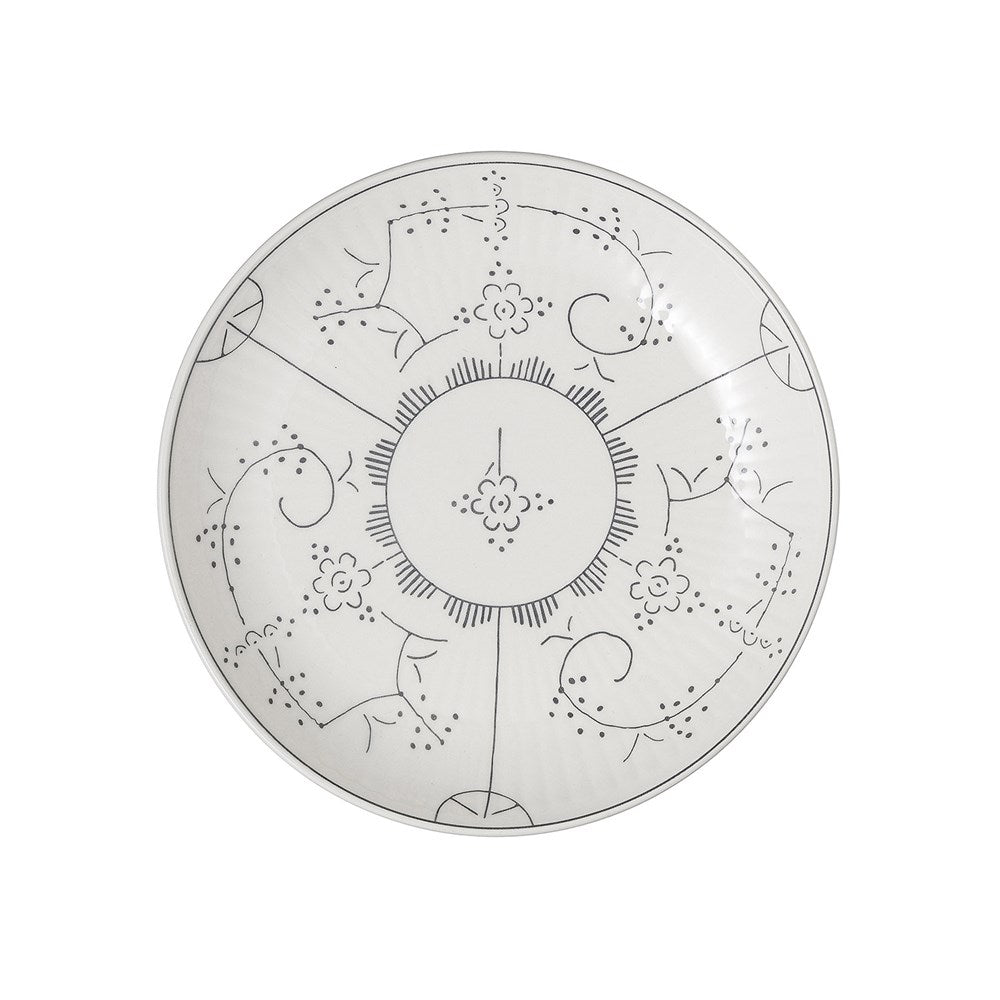 8.5" Round Hand-Stamped Stoneware Plate