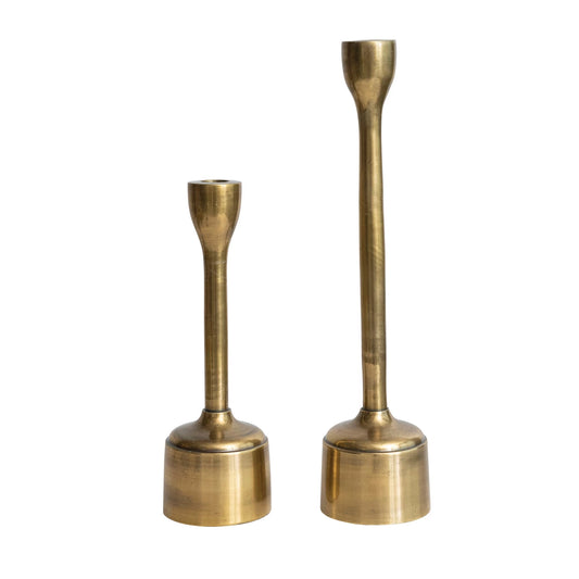 Taper Holders, Antique Brass Finish, Set of 2