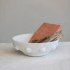 Decorative Coarse Terra-cotta Bowl w/ Raised Dots | Volcano Finish, White