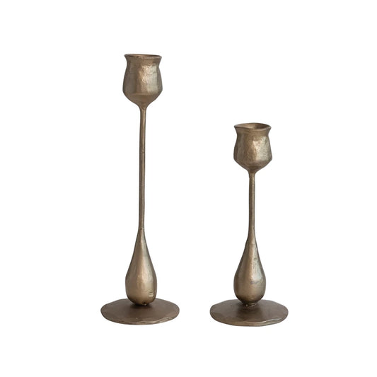 Set of 2 | Hand-Forged Iron Taper Holders