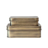 Metal Boxes, Antique Brass Finish | Set of 2