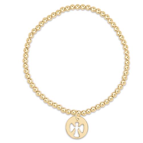 enewton extends | classic gold 3mm bead bracelet | guardian angel gold charm