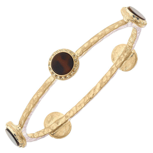 Claudia Disc Bangle in Tortoise