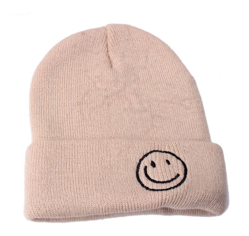 Kids Happy Beanie | Tan