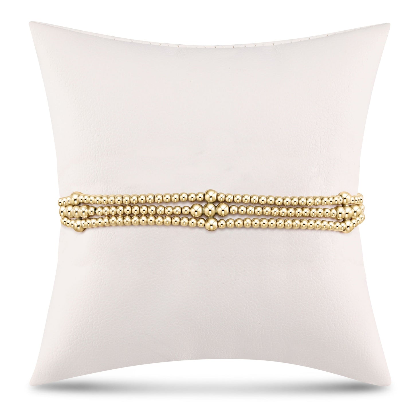 3-Strand Classic Beaded Signature Cross Gold Bracelet
