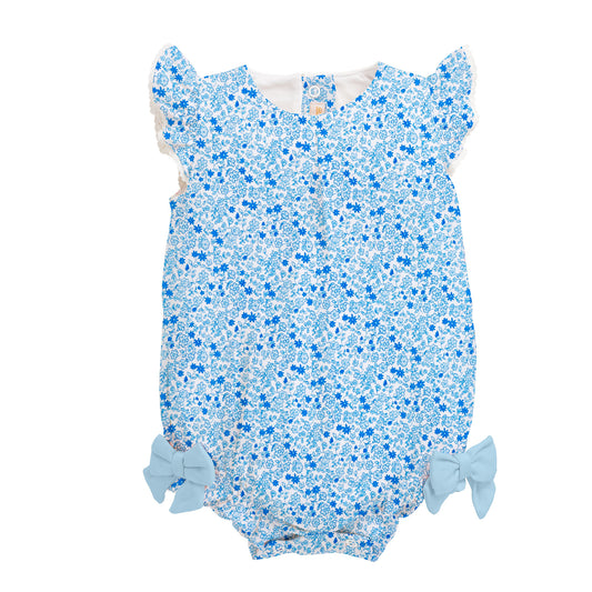 Tiny Flowers Blue Bubble w/Ruffle