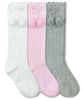 Pom Pom Knee High Socks | White 1640