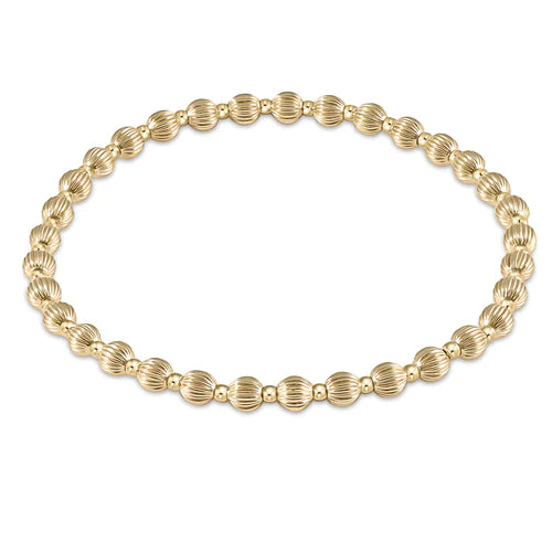 Dignity Grateful Pattern 4mm Gold Bead Bracelet